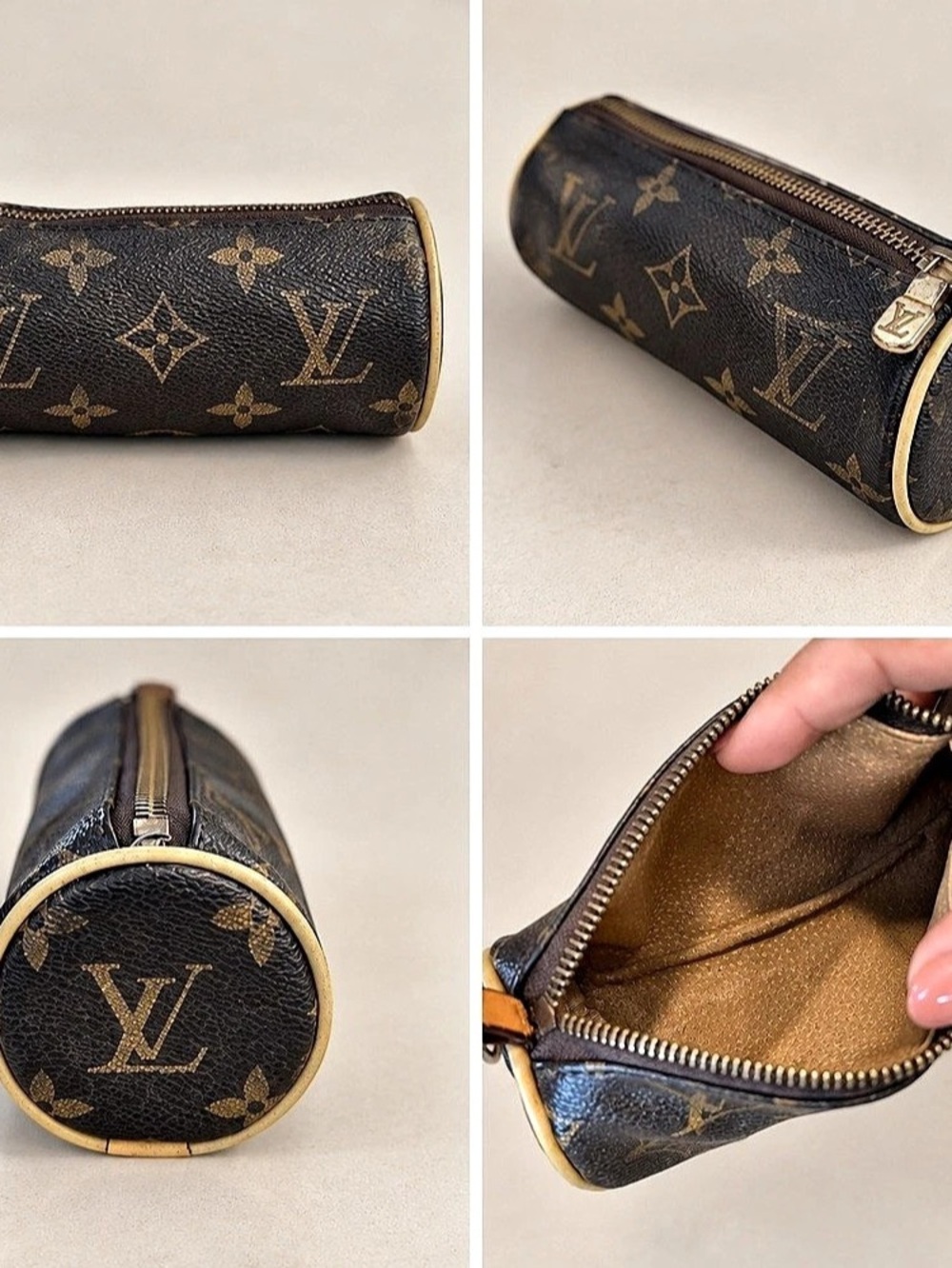 Louis Vuitton Monogram Mini Papillon Pouch Brown & Gold